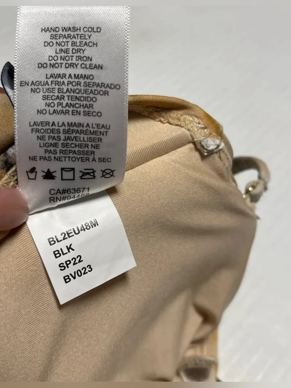 BCBGMAXAZRIA EUPHORIA BANDEAU BIKINI TOP  RUCHED FRONT ADJUSTABLE STRAPS SIZE 6
